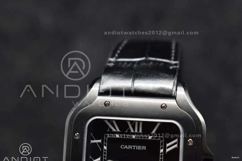 Santos Best BVF Black Dial de on 40mm MIYOTA Cartier Edition Leather 9015 PVD Strap Black 1:1 0110